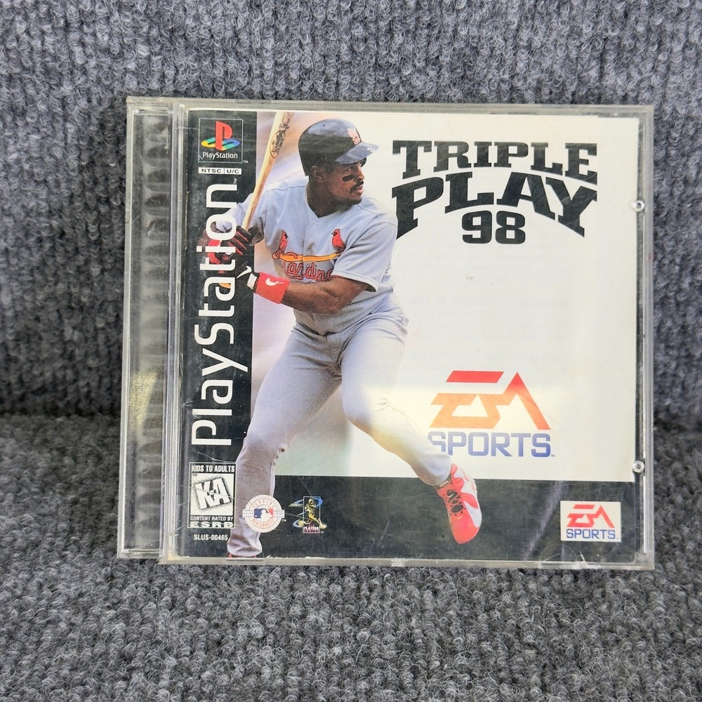 Triple Play 98 PS1 EA Sports Baseball Game MLB 1997 Stats Tested Disc Only